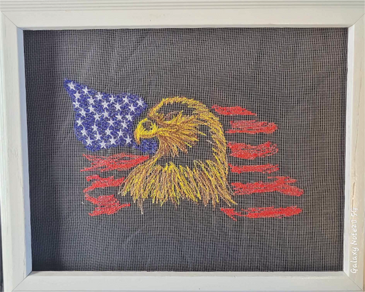 Framed Wall Art - Eagle Flag on screen